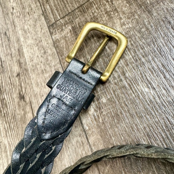 Levi’s genuine leather black woven belt with solid brass buckle size M - Picture 3 of 5